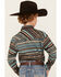 Image #4 - Rock & Roll Denim Boys' Southwestern Stripe Print Long Sleeve Snap Western Shirt, Teal, hi-res