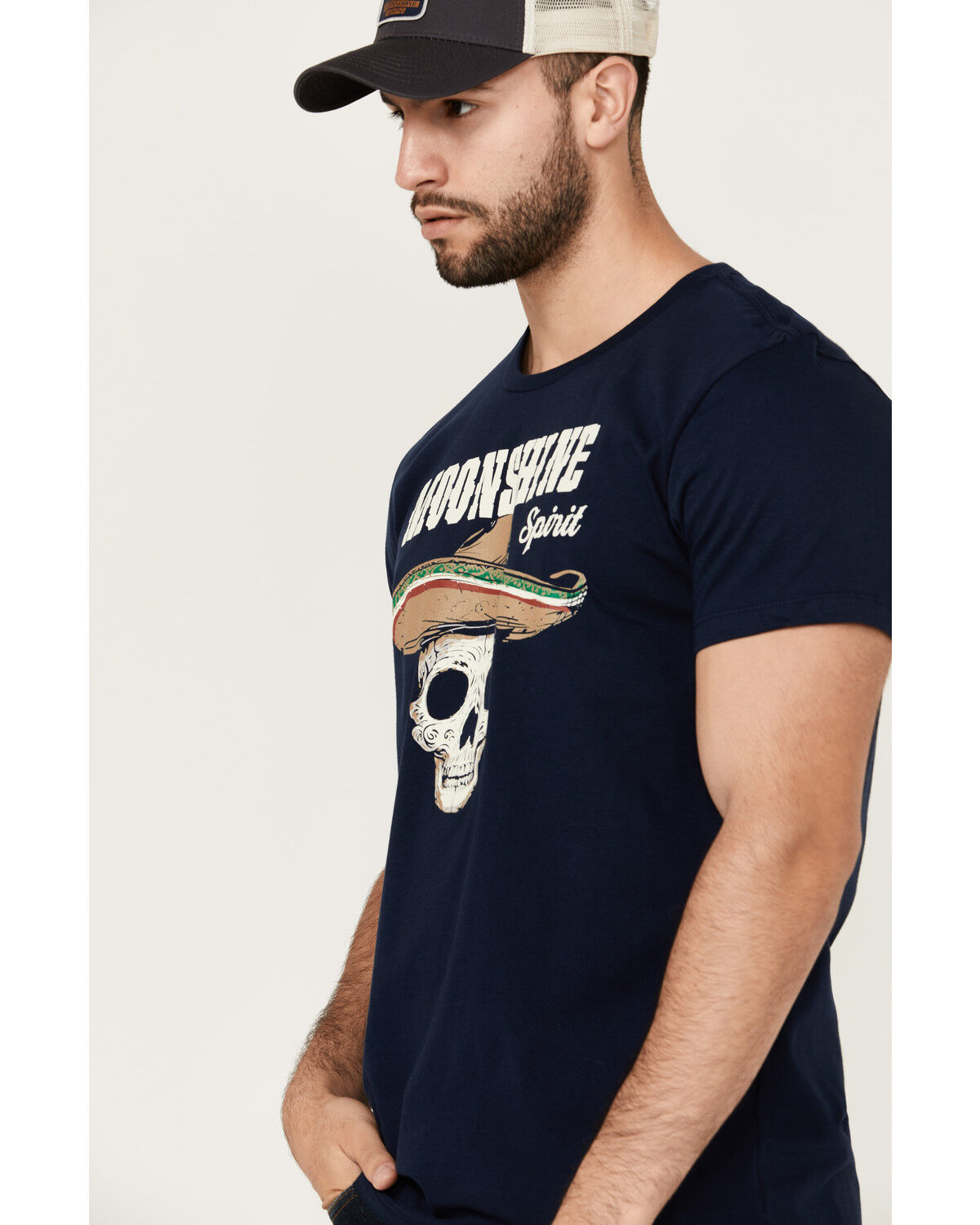 Image #2 - Moonshine Spirit Men's Party Skull Mariachi Short Sleeve Graphic T-Shirt, Navy, hi-res