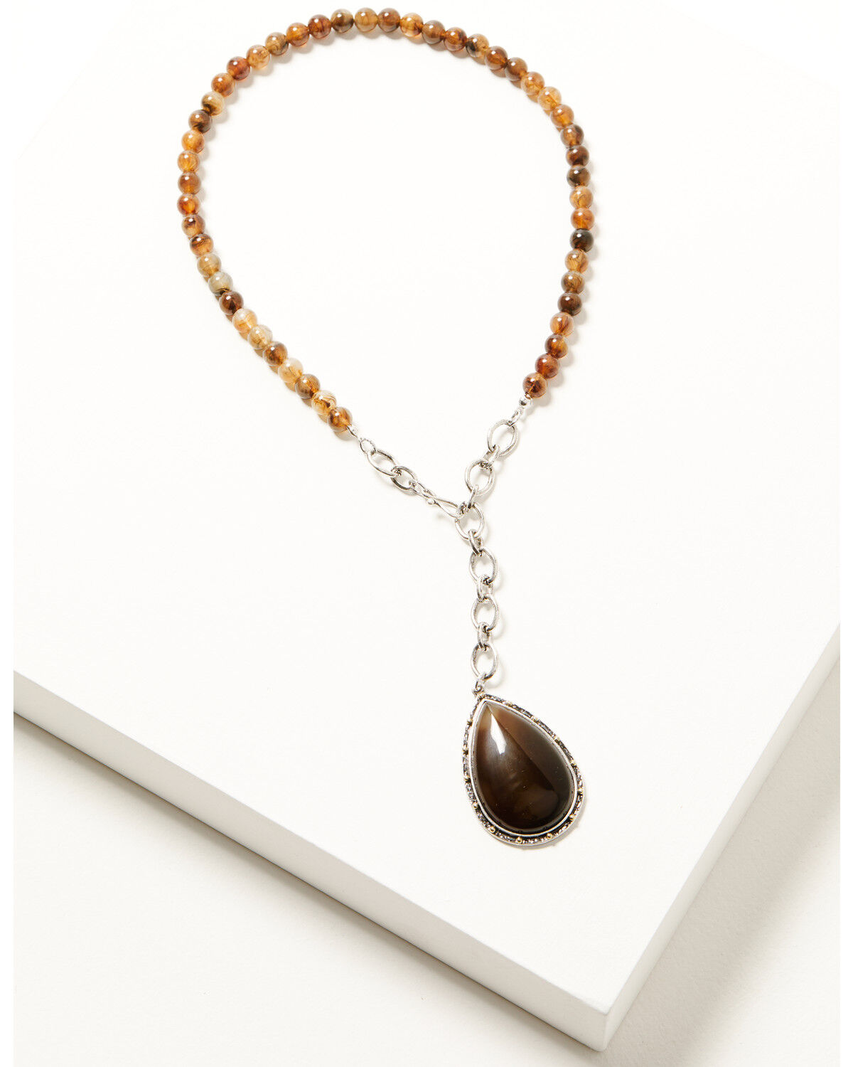 Image #1 - Shyanne Women's Heritage Valley Brown Agate Pendant Necklace, Silver, hi-res