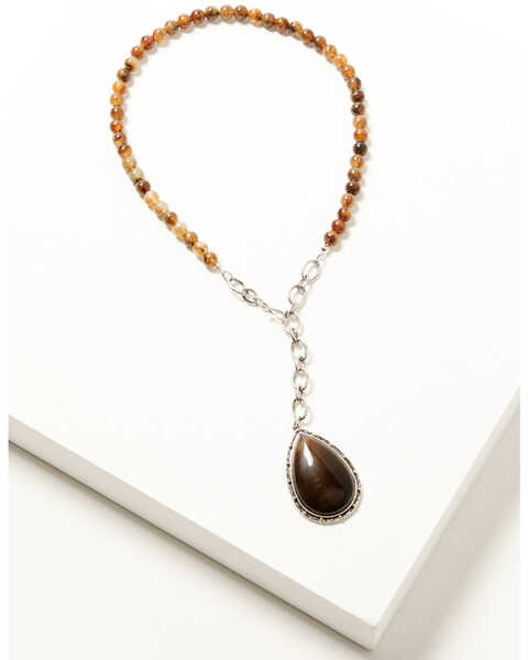Image #1 - Shyanne Women's Heritage Valley Brown Agate Pendant Necklace , Silver, hi-res