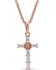 Image #2 - Montana Silversmiths Women's Entwined Rose Gold Brilliant Cross Necklace, , hi-res