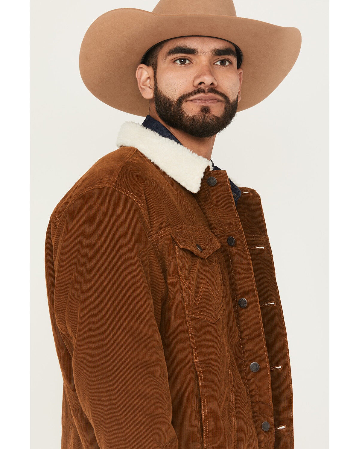 Image #2 - Wrangler Men's Corduroy Sherpa Lined Trucker Jacket, , hi-res