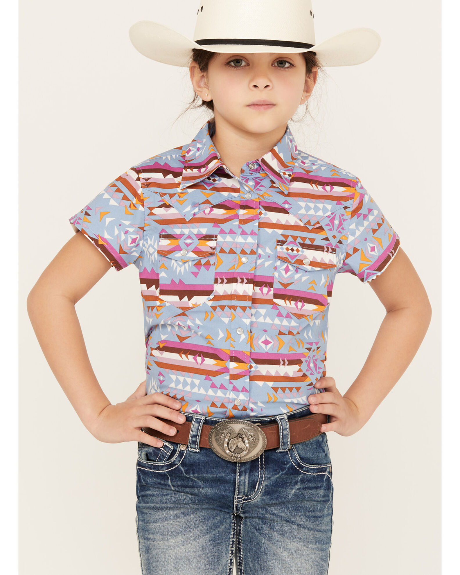 Short sleeve western pearl snap shirts best sale