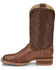 Image #3 - Justin Boots Women's Smooth Ostrich Western Boots - Broad Square Toe, Brown, hi-res