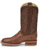 Justin Boots Women's Brown Smooth Ostrich Western Boots - Broad Square Toe , Brown, hi-res