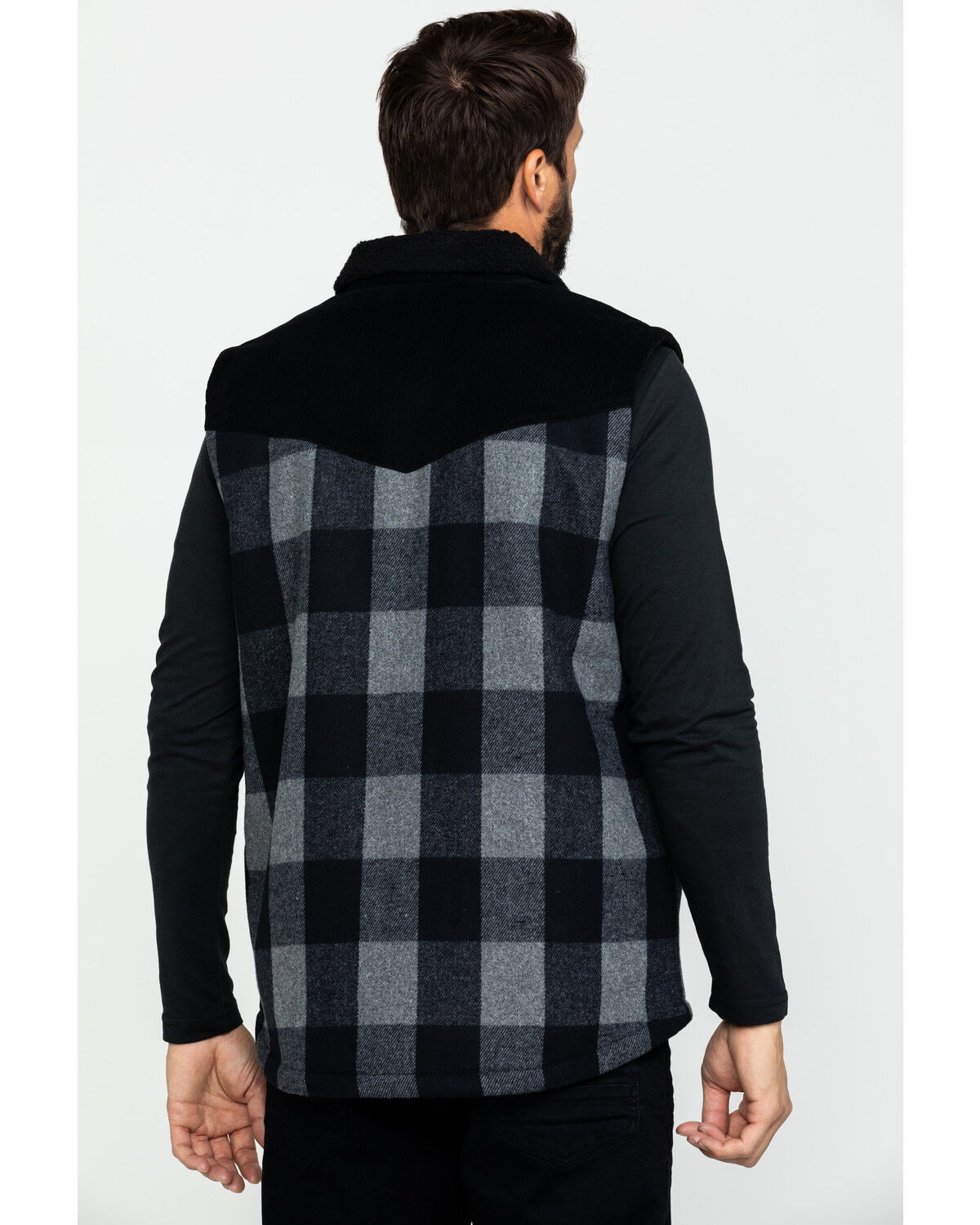 Image #2 - Moonshine Spirit Men's Countryman Buffalo Check Plaid Corduroy Vest , , hi-res