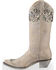 Image #4 - Corral Women's Floral Overlay Embroidered Stud and Crystals Western Boots - Snip Toe, White, hi-res