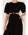 Maia Bergman Women's Crochet Eyelet Open Back Maxi Dress, Black, hi-res