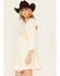 Image #2 - Yura Women's Long Sleeve Crochet Mini Dress, White, hi-res