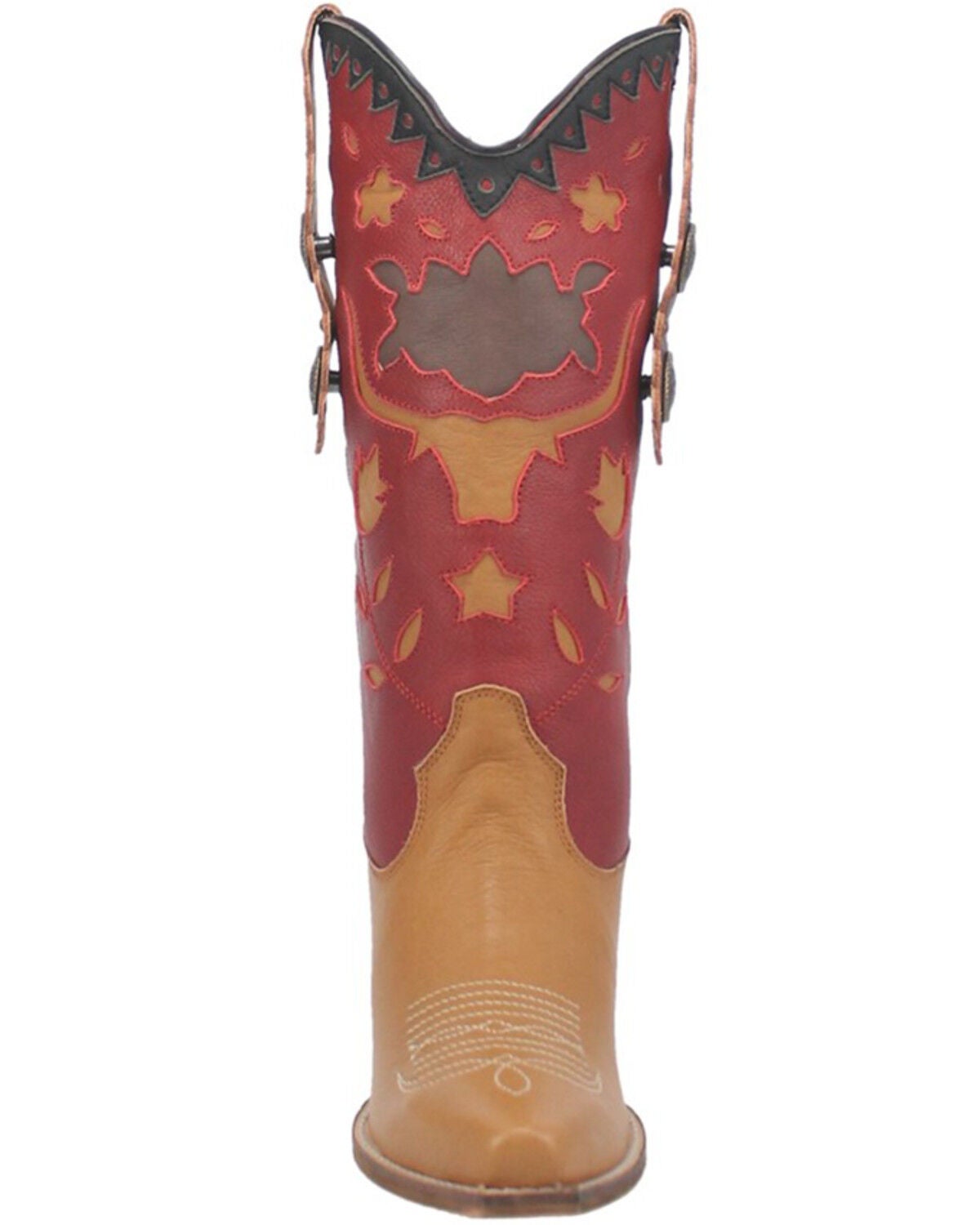 Image #4 - Dingo Women's Love Rocks Leather Underlay Western Boot - Snip Toe, Tan, hi-res