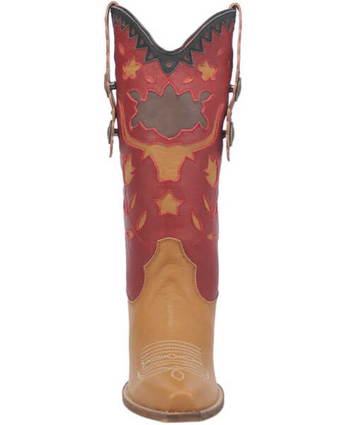 Image #4 - Dingo Women's Love Rocks Leather Underlay Western Boot - Snip Toe , Tan, hi-res