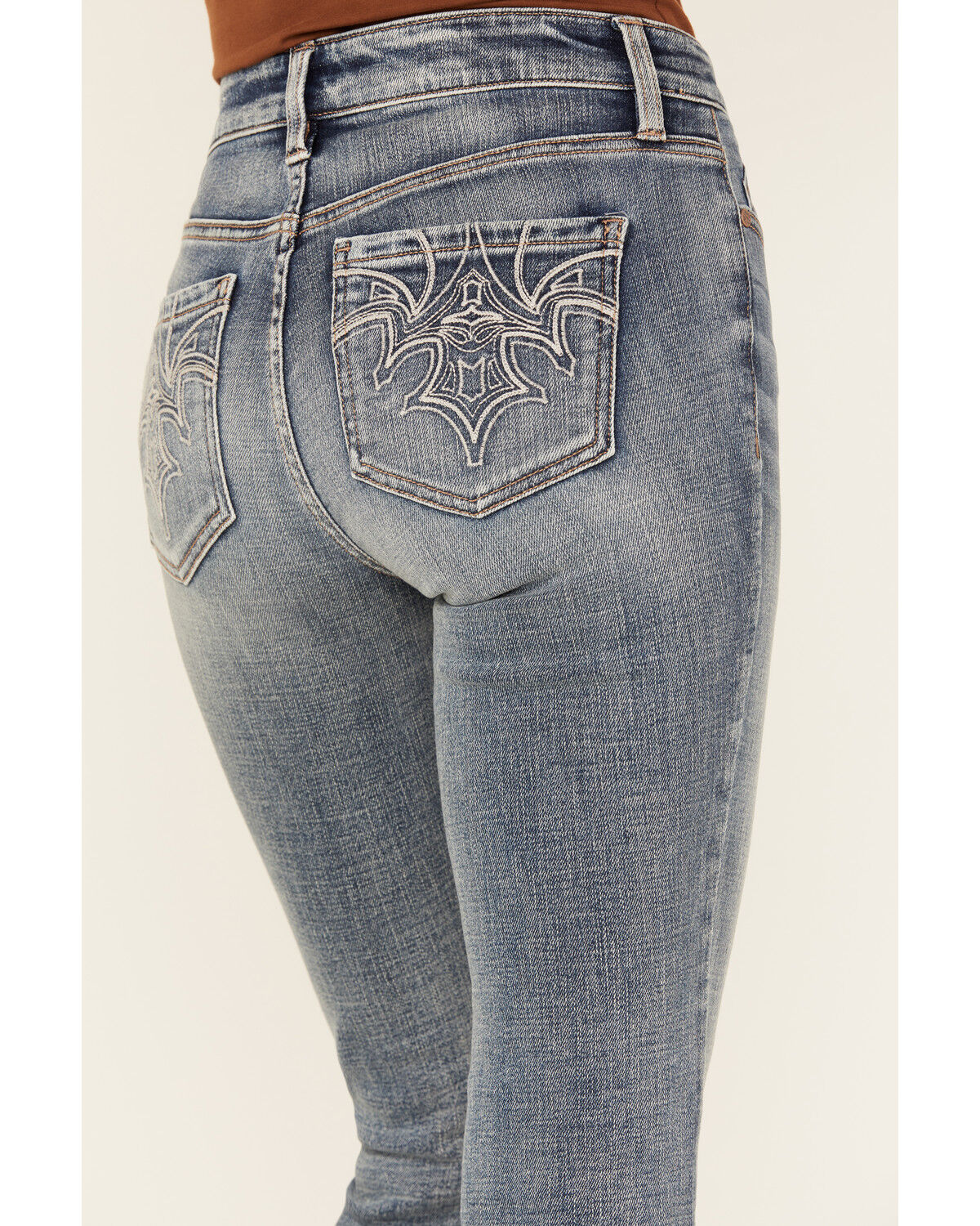 Image #2 - Shyanne Women's Aria Mid Rise Bootcut Stretch Denim Jeans, Medium Wash, hi-res