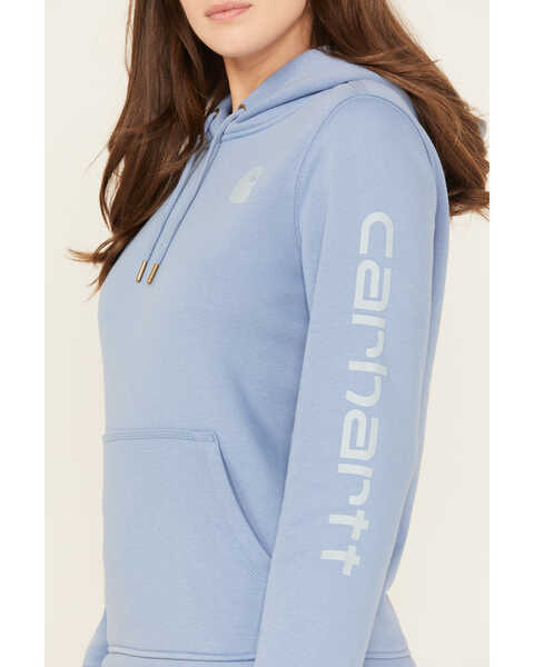 Image #3 - Carhartt Women's Relaxed Fit Midweight Graphic Hoodie , Light Blue, hi-res