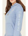 Image #3 - Carhartt Women's Relaxed Fit Midweight Graphic Hoodie , Light Blue, hi-res