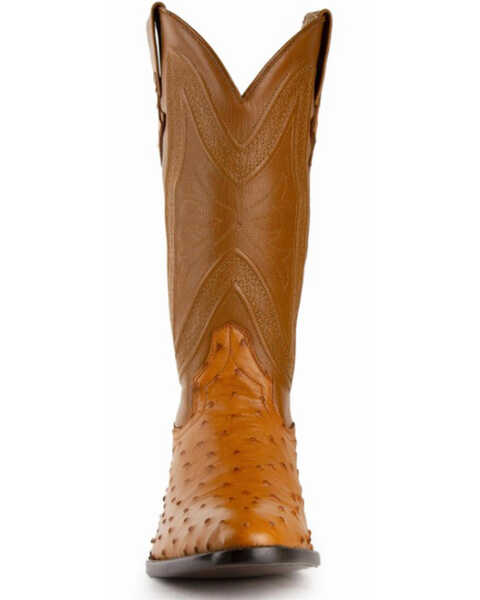 Image #4 - Ferrini Men's Colt Full Quill Ostrich Western Boots - Medium Toe, Cognac, hi-res