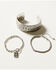 Image #1 - Shyanne Women's 3-Piece Silver Wide Cuff Chain & Evil Eye Charm Bracelet Set, Silver, hi-res