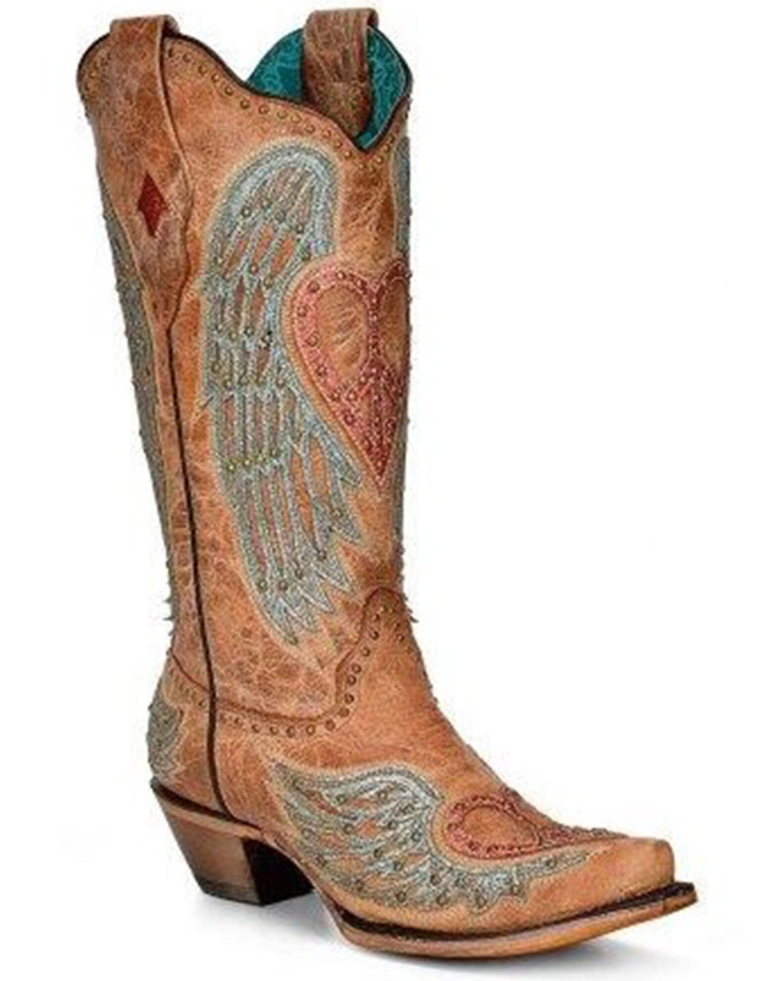 Corral Women s Heart Wings Western Boots Snip Toe Sheplers