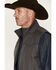 Image #2 - Cinch Men's Bonded Solid Concealed Carry Softshell Vest, Charcoal, hi-res