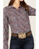 Image #3 - Cinch Women's ARENAFLEX® Paisley Print Long Sleeve Button-Down Western Shirt, Burgundy, hi-res