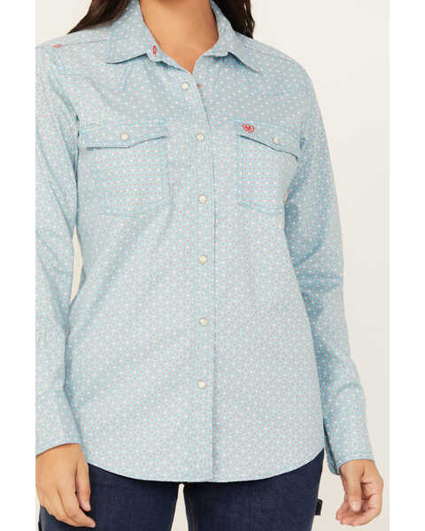Image #3 - Ariat Women's FR Martlet Long Sleeve Snap Work Shirt , Turquoise, hi-res