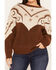 Image #3 - Panhandle Slim Women's Conversational Yoke Sweater, Brown, hi-res