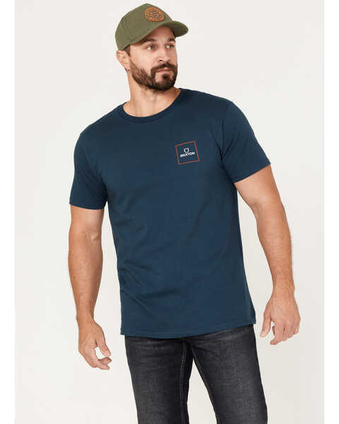 Image #1 - Brixton Men's Alpha Square Logo Graphic T-Shirt, Teal, hi-res