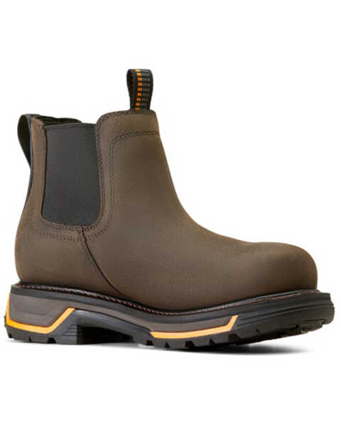 Image #1 - Ariat Men's Big Rig Waterproof Chelsea Work Boots - Round Toe , Brown, hi-res