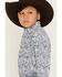 Image #2 - Panhandle Slim Boys' Paisley Print Long Sleeve Pearl Snap Stretch Western Shirt, Blue, hi-res