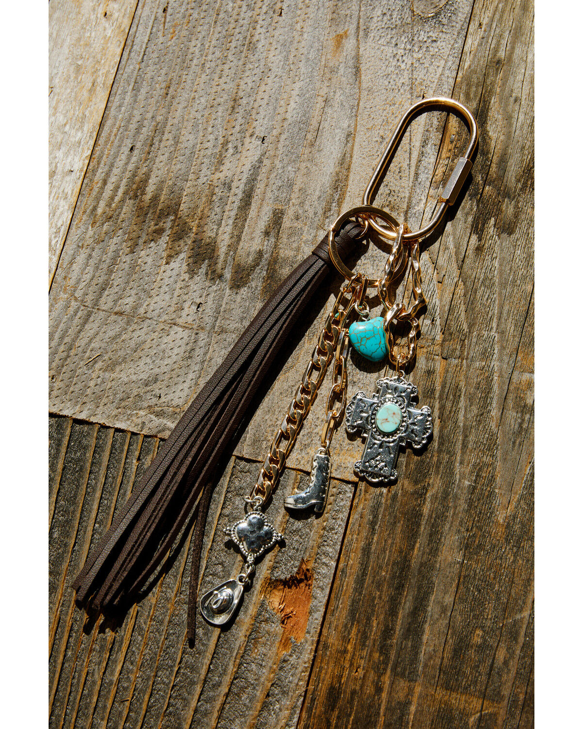 Image #2 - Shyanne Women's Mix Metal Fringe Tassel Bag Charm, Black, hi-res