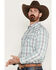 Image #2 - Cody James Men's Ely Plaid Print Long Sleeve Western Snap Shirt, Navy, hi-res