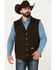 Powder River Outfitters Men's Brown Wool Montana Vest , Brown, hi-res