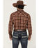 Image #4 - Wrangler Retro Men's Plaid Print Long Sleeve Snap Western Shirt, Brown, hi-res