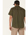 Hooey Men's Solid Habitat Sol Short Sleeve Snap Western Shirt , Olive, hi-res
