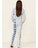 Rock & Roll Denim Girls' Light Wash Tie-Dye Fray Hem Trouser Jeans , Blue, hi-res