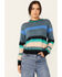 Image #1 - Molly Bracken Women's Striped Long Sleeve Sweater, Green, hi-res