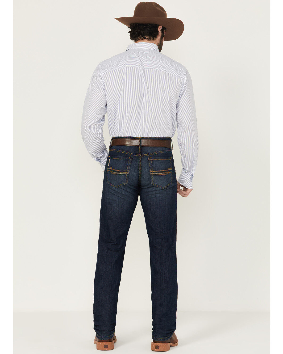Image #3 - Cinch Men's Jesse Dark Stonewash Slim Straight Performance Stretch Denim Jeans, Indigo, hi-res
