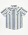 Image #1 - Cody James Toddler Boys' Roman Striped Short Sleeve Snap Western Shirt, Blue, hi-res