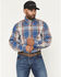 Image #1 - Carhartt Men's FR Force&reg; Loose Fit Twill Plaid Print Long Sleeve Button-Down Work Shirt, Dark Blue, hi-res