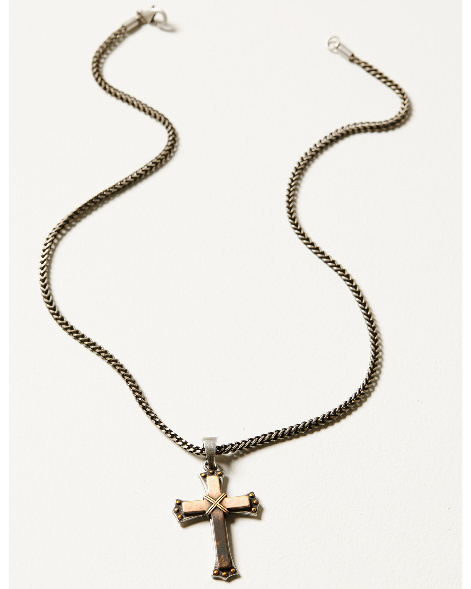 M F Western Men s Antique Silver Twister Cross Necklace Sheplers