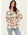 Idyllwind Women's Viola Featherlight Plaid Print Long Sleeve Pearl Snap Shirt, Pecan, hi-res