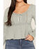 Image #3 - Wonderwest Women's Long Sleeve Lace Trim Button-Front Top, Blue, hi-res