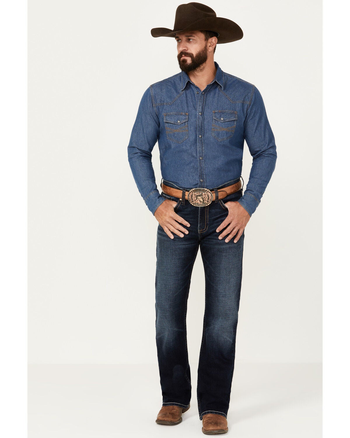 Cody James Men's Palomino Wash Duke Relaxed Bootcut Stretch Denim Jeans, Dark Wash, hi-res