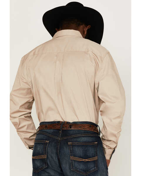 Image #4 - RANK 45® Men's Basic Twill Long Sleeve Button-Down Western Shirt, Tan, hi-res