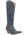 Image #1 - Dingo Women's Honkytonk Honey Tall Denim Boots - Snip Toe, Blue, hi-res
