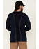 Image #4 - Ariat Men's FR Crew Neck Long Sleeve T-Shirt, Navy, hi-res