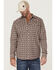 Cody James Men's FR Small Plaid Print Long Sleeve Pearl Snap Work Shirt , Burgundy, hi-res