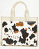 Image #2 - Wrangler X Boot Barn Women's Cow Print Square Tote, Beige, hi-res