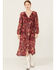 Image #1 - Beyond The Radar Women's Floral Print Crochet Trim Midi Dress, Multi, hi-res