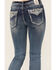 Image #2 - Grace In LA Women's Medium Wash Faux Flap Pocket Mid Rise Bootcut Stretch Denim Jeans, Medium Wash, hi-res