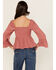 Image #4 - Ash & Violet Women's Solid Smocked Long Sleeve Blouse, Pink, hi-res
